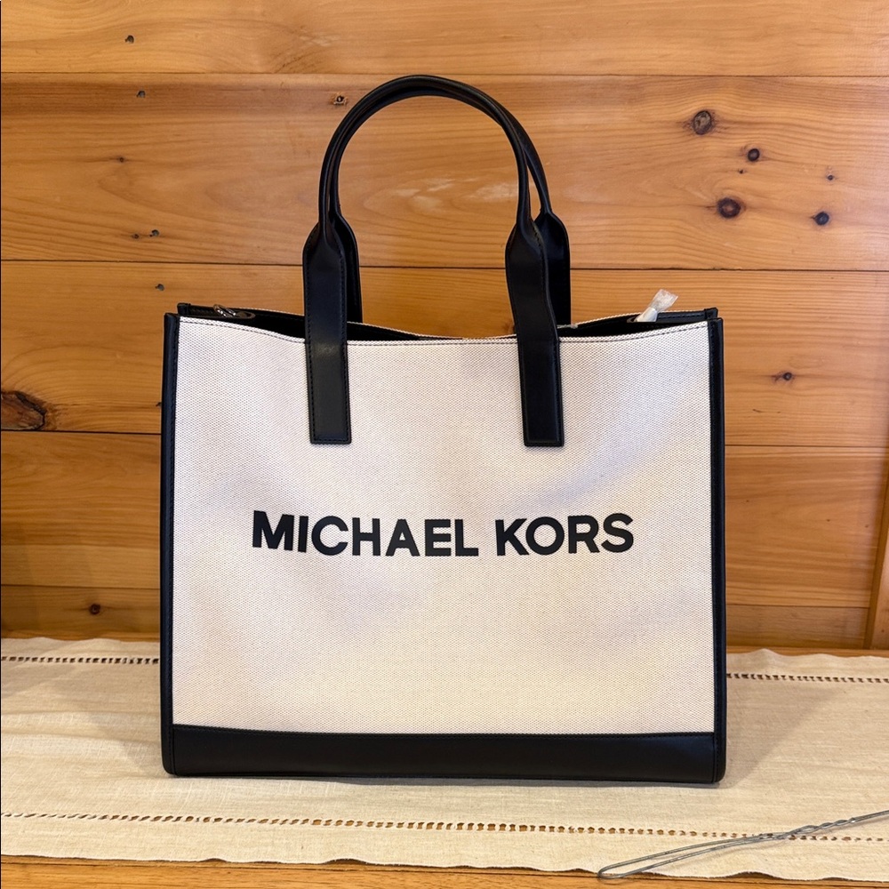 Michael Kors Black and White Men's Briefcase
